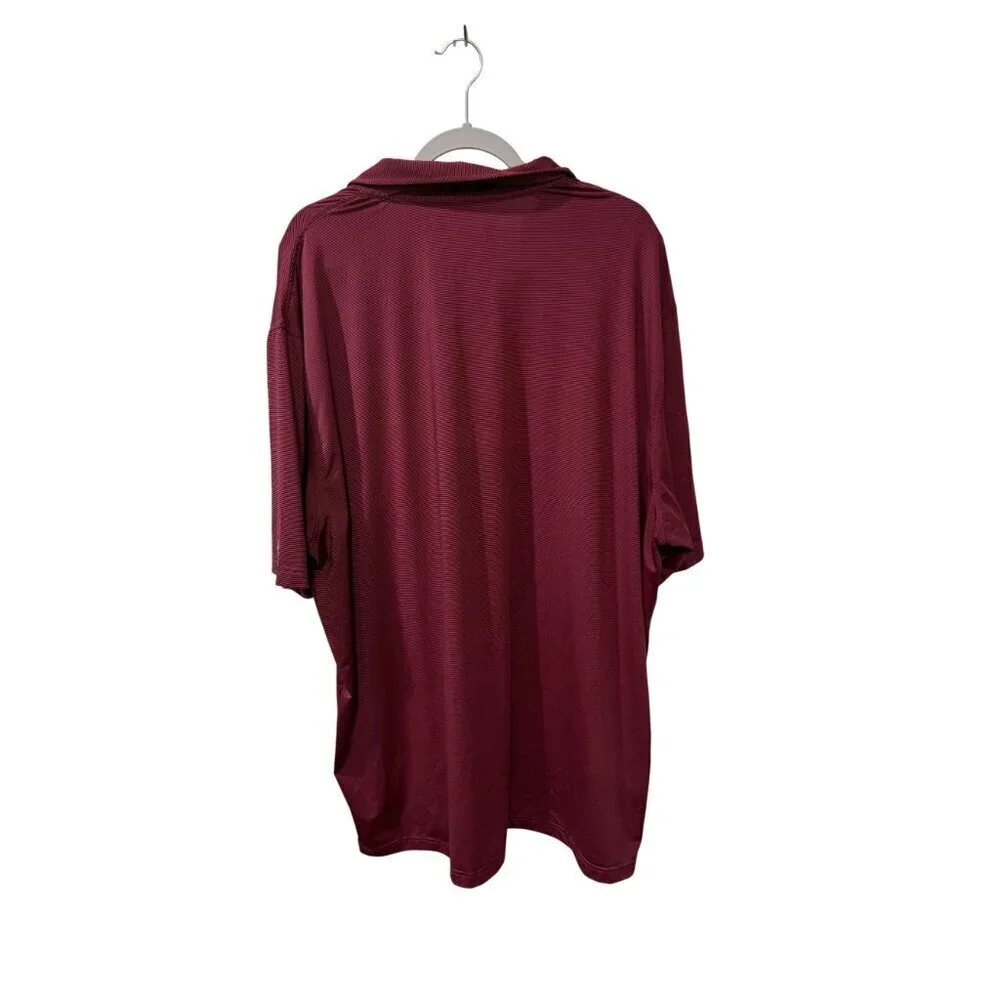 Set of 2 Michel Rouen Mens Performance Polo Shirts Burgundy & Gray Blue 4X